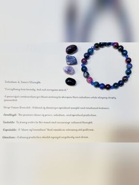 Gemstone Intent Beaded Bracelet With Tumbled Stones & Intent Card